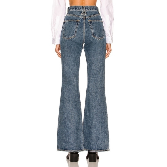 SLVRLAKE Indiana Jeans Born To Run Blue Wide Leg Flare 29 - Picture 3 of 11